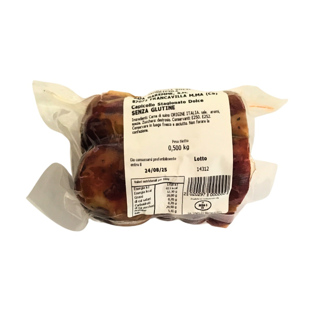 Capicollo stagionato dolce - 510-620 gr