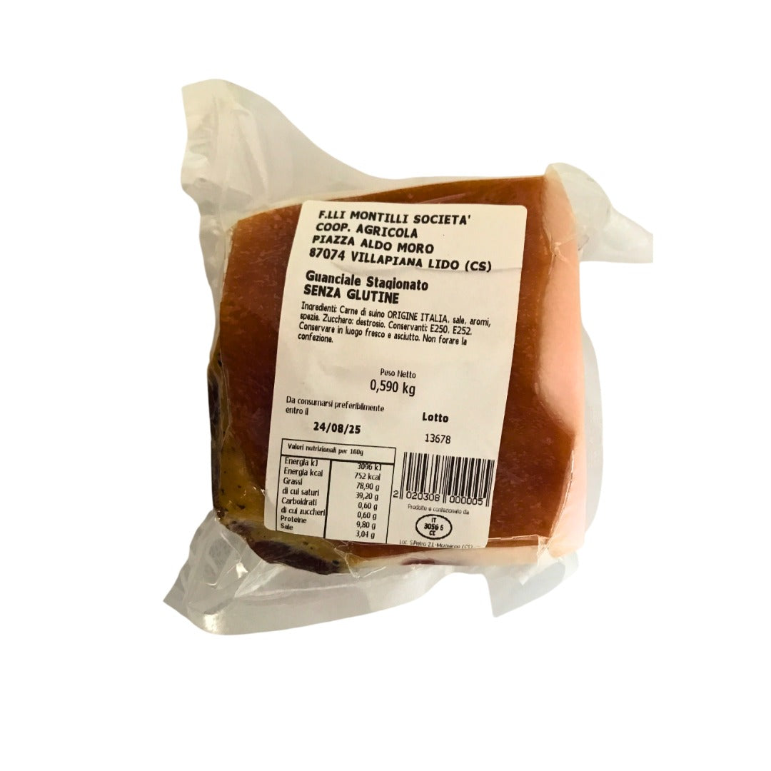 Guanciale stagionato senza glutine - 590-780 gr