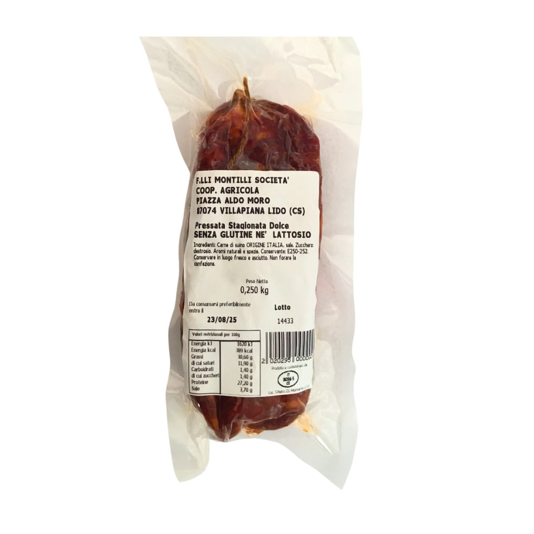 Soppressata stagionata dolce senza glutine ne lattosio - 240-260 gr