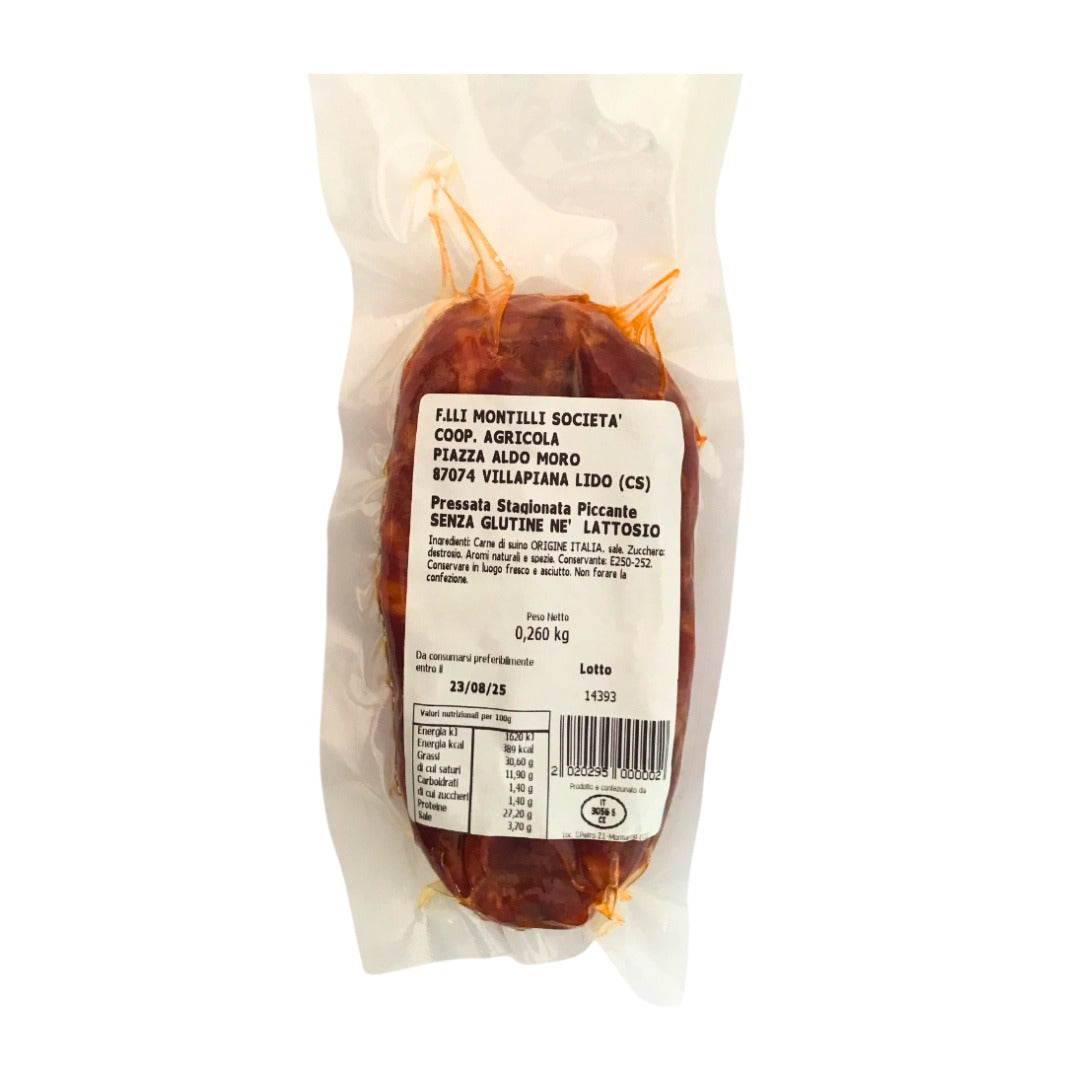 Soppressata stagionata piccante senza glutine nè lattosio - 230-250 gr