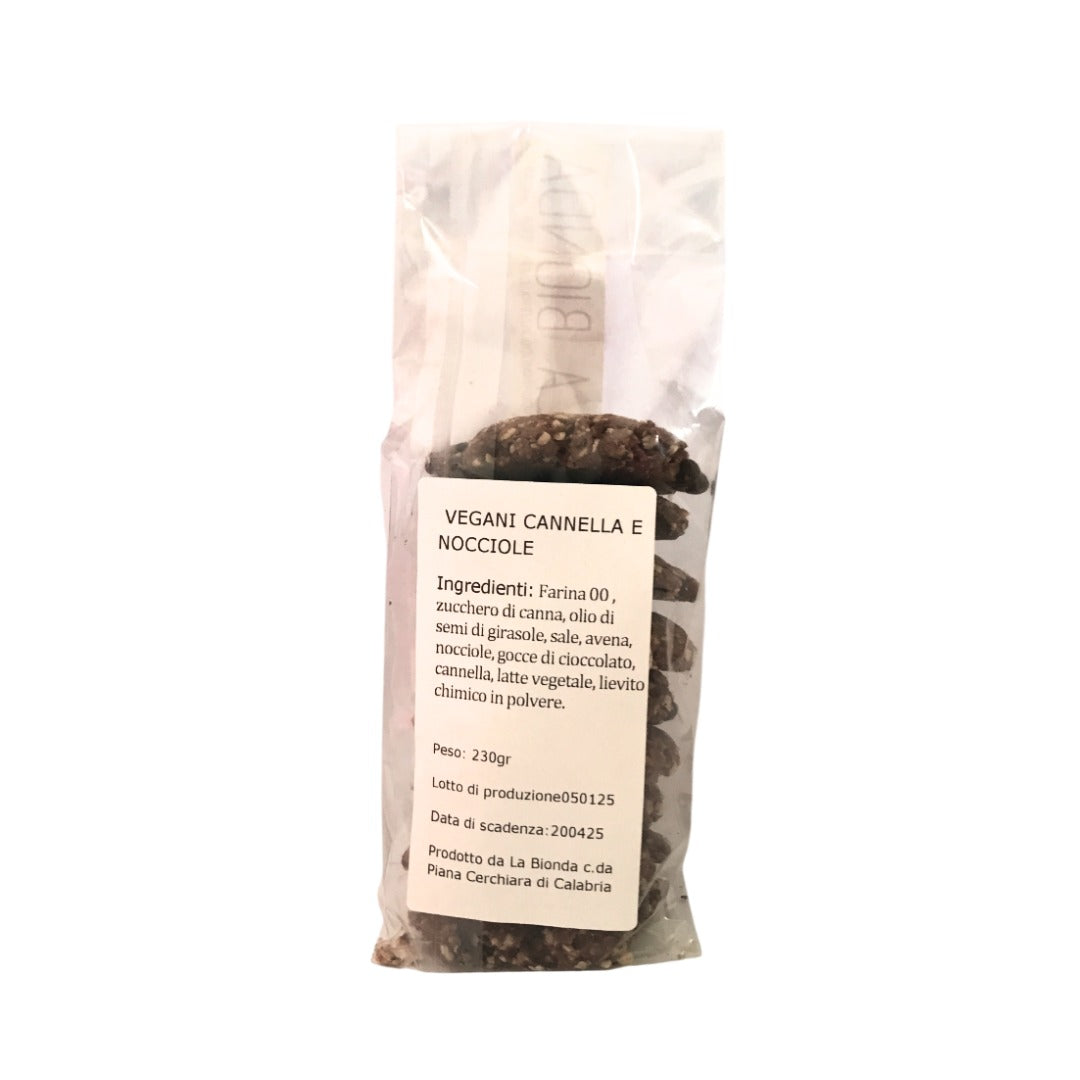 Biscotti vegani cannella e nocciole - 230 gr